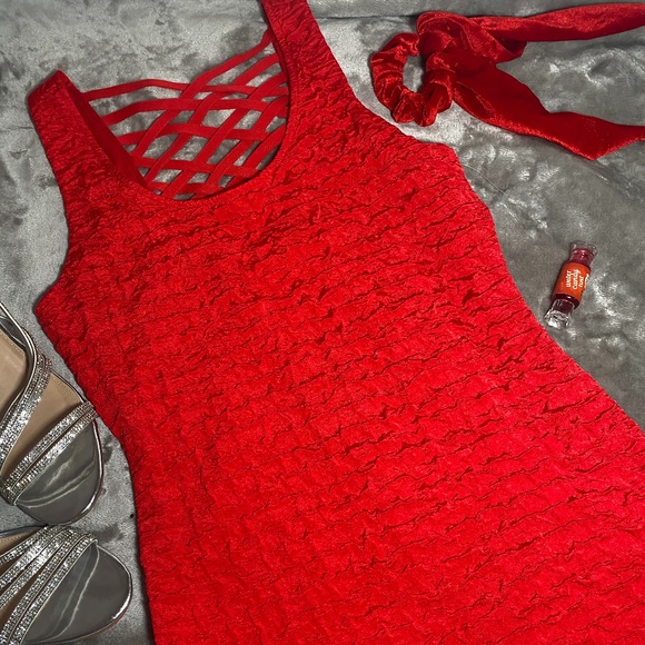 Mini Red Dress - Picture 2 of 3
